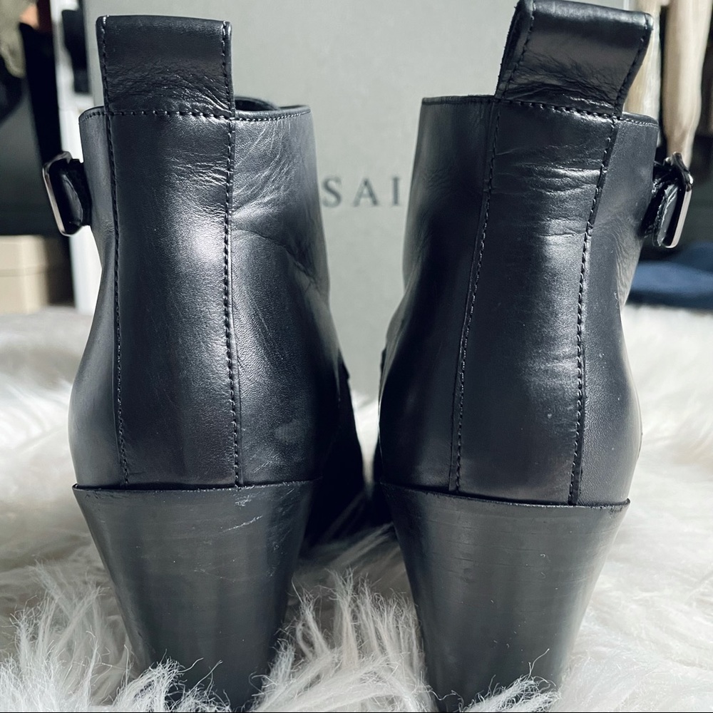 All Saints Black Leather Suede Charnock Ankle Boot - Picture 6 of 8